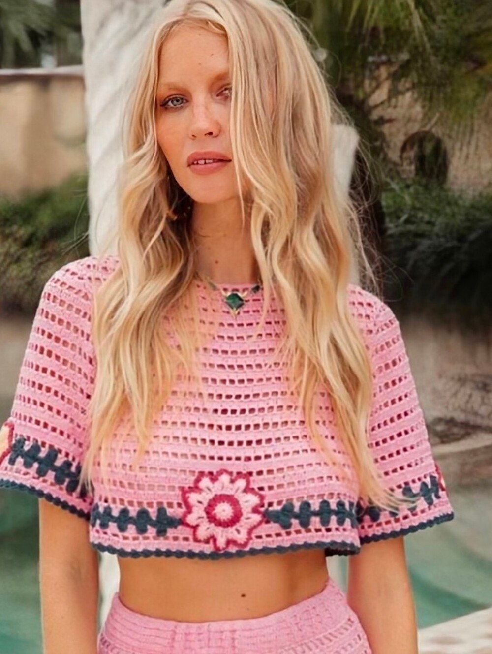 Chasing Unicorns Pink Crochet Top